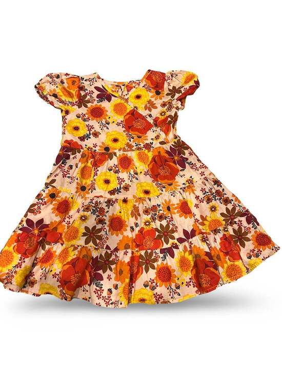 Gymboree Other - Gymboree Girls Happy Harvest Floral Print Short Sleeve Tiered Dress Fall Style
